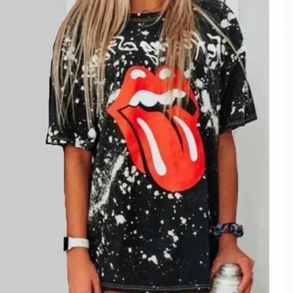 TARGET ROLLING STONES GRAPHIC TOP SPLATTER PAINT - Picture 1 of 4